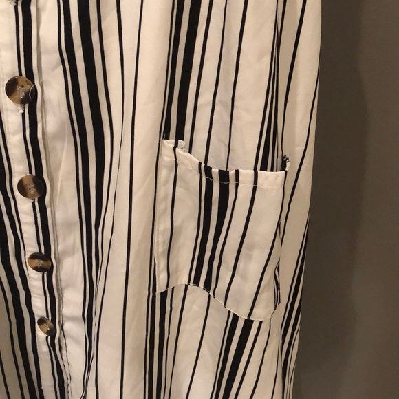 Pinstripe midi dress with pockets - Picture 3 of 4